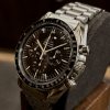 Rennes Atlantique watch Omega Speedmaster 1965 bracelet acier fond noir