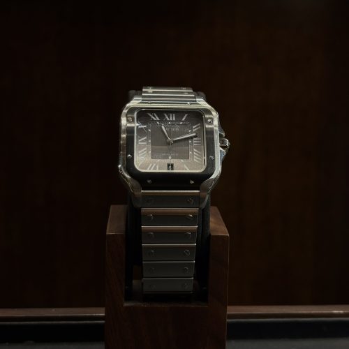cartier santos wssa0037 cadran gris lunette adlc noir