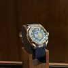 Omega Aqua Terra Worldtimer cadran bleu globe 24 fuseaux horaires